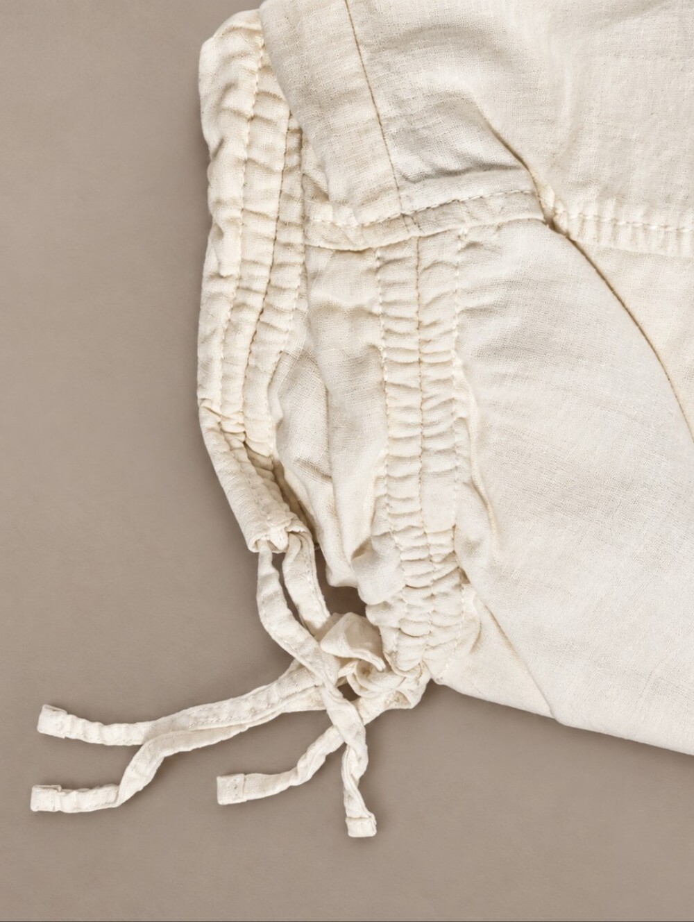 BRIGGS Crop Pants White Drawstring Ruched Hem Size 14 Lagenlook - Picture 8 of 14